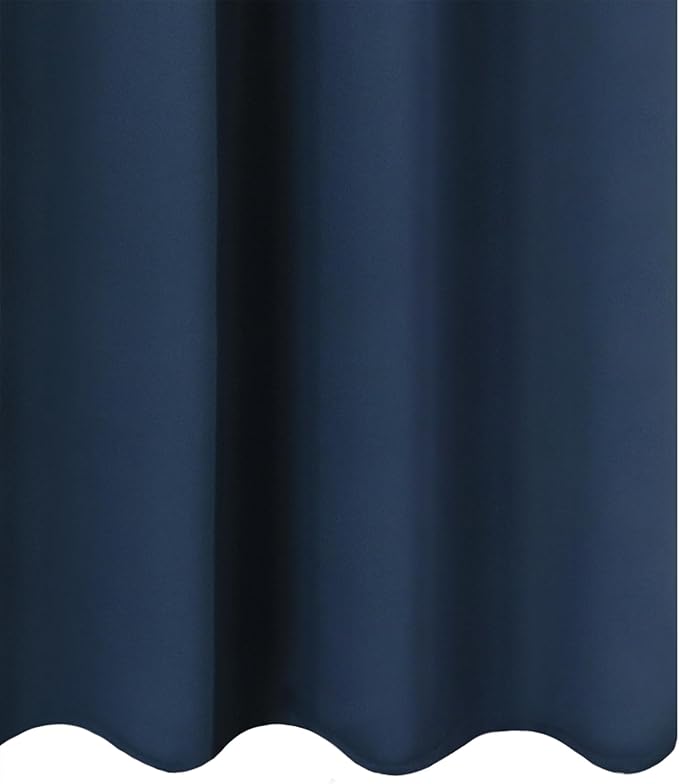 LEMOMO Blackout Curtains 66 x 54 Inch Long Navy Blue Curtains Set of 2 Panels - Image 8