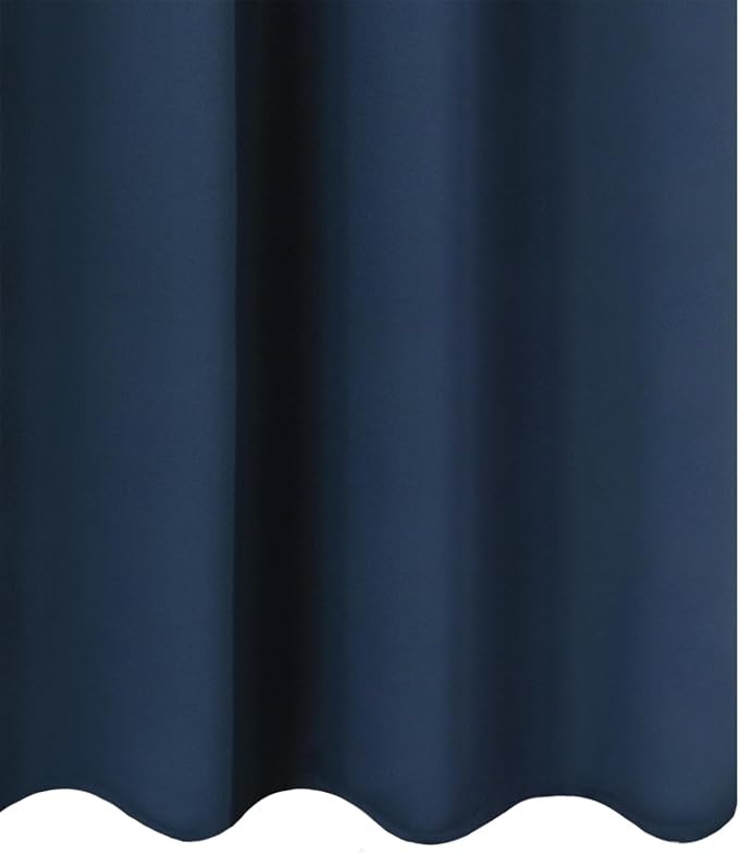 LEMOMO Blackout Curtains 66 x 72 Inch Long Navy Blue Curtains Set of 2 Panels - Image 8