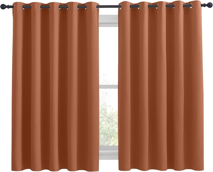 NICETOWN Thermal Insulated Burnt Orange Blackout Curtains - Image 2