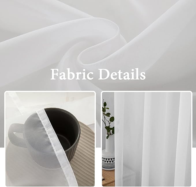 MIULEE White Window Sheer Curtains - Image 2