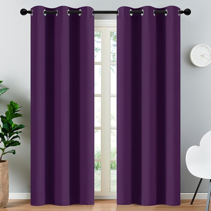 Yakamok Blackout Curtains for Bedroom, Thermal Insulated Blackout Grommet Top - Image 2