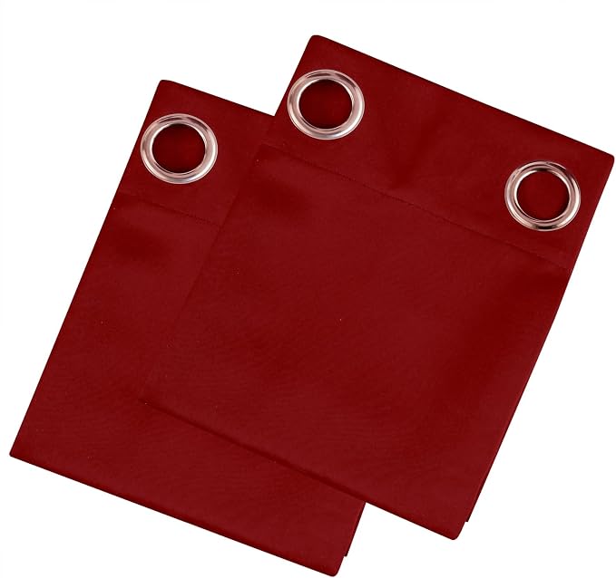 LEMOMO Blackout Curtains 66 x 72 Inch Long Red Curtains Set of 2 Panels Room - Image 9
