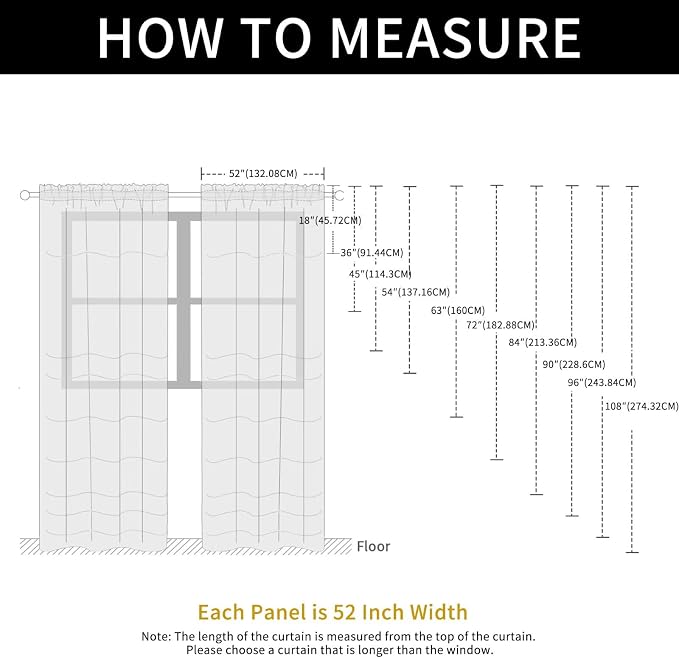SpaceDresser Check Sheer Curtains 72 Inches Long - Image 5