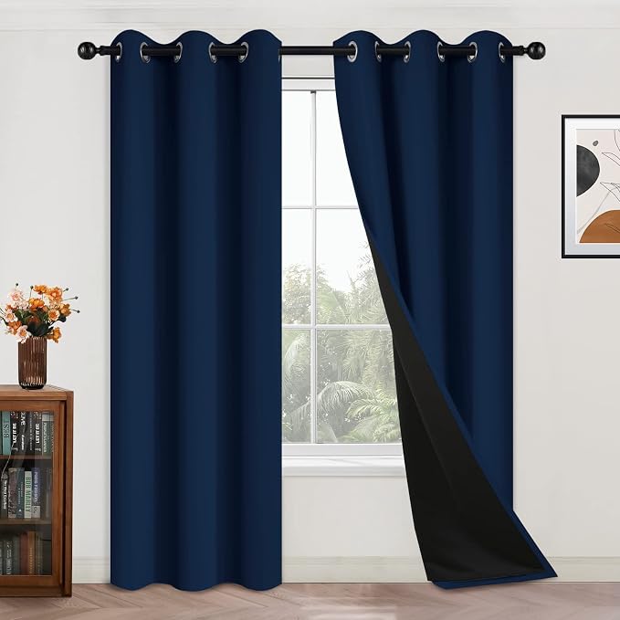 Yakamok 84 Inch Length 100% Blackout Window Curtain Panels, Full Light Blocking by Yakamok