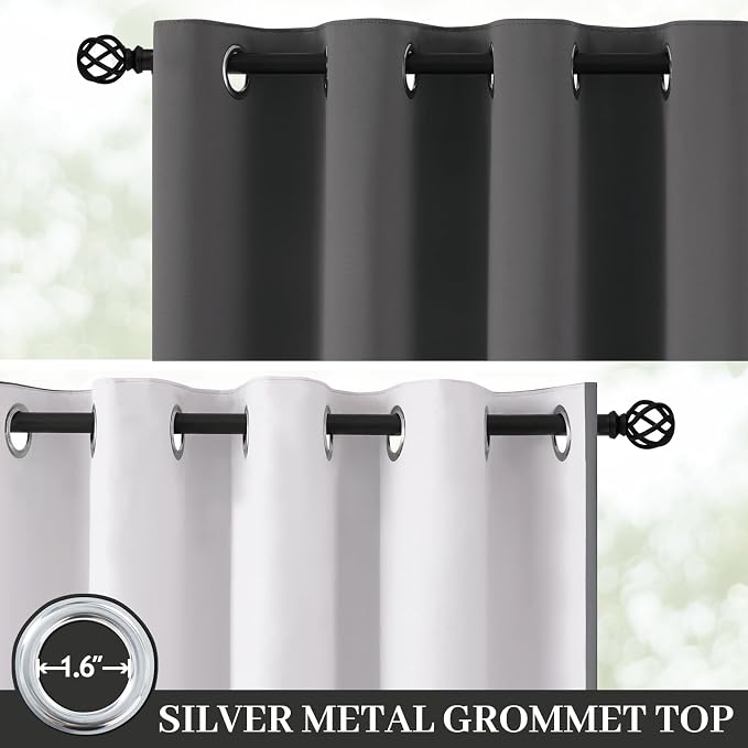 Yakamok 100% Blackout Curtain Panels 84 inches Cold and Light Blocking Drapes - Image 2