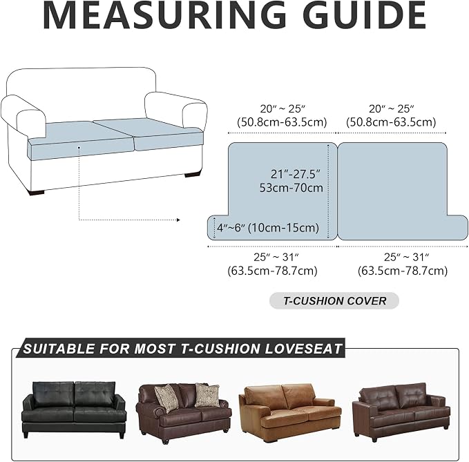 Leather Look Couch Cushion Covers Sofa Seat Slipcovers Sets Couches Furniture - Image 2