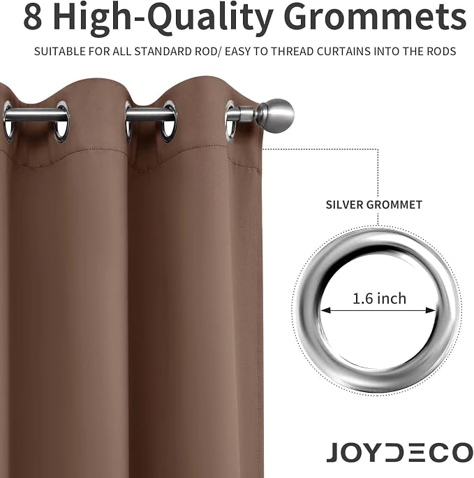 Joydeco Blackout Curtains 72 inches Long 2 Panels Set, Thermal Insulated Long - Image 5