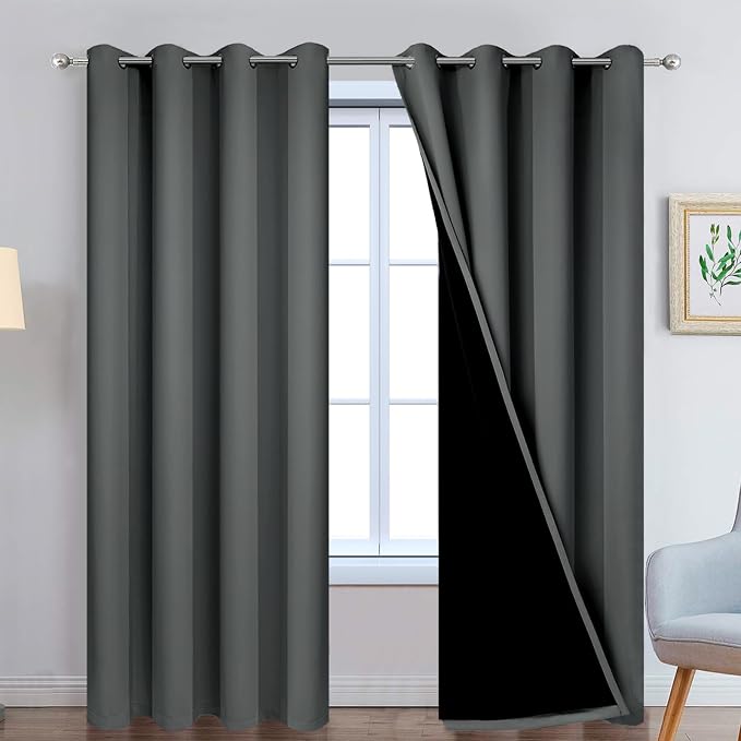 Yakamok Full Shade Curtain Panels, Heavy Duty Lined Curtains 90 Inches Long by Yakamok