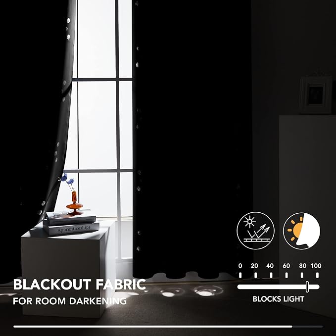 Deconovo Designer Series Silvery Cubic Printed Blackout Curtains - Image 3