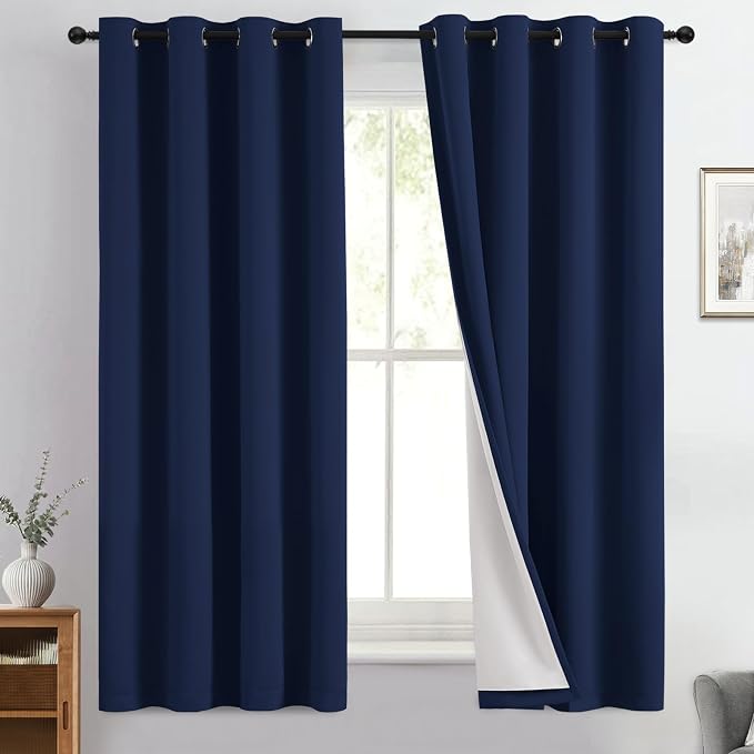 Yakamok 100% Blackout Curtain Panels 63 inches Cold and Light Blocking Drapes by Yakamok