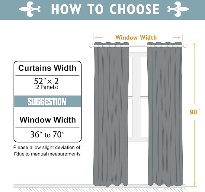 ChrisDowa Blackout Curtains 90 Inches Long 2 Panels Set - Image 5