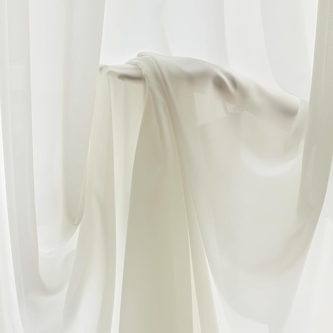 FMFUNCTEX Sheer Non-See-Through Netural Beige Curtains - Image 3