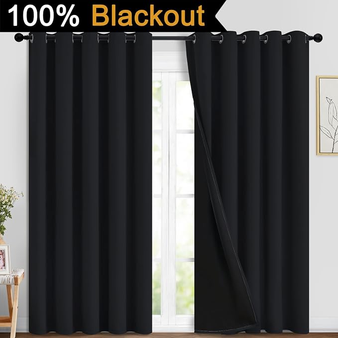 Yakamok 84 Inch Length 100% Blackout Curtains - Image 2