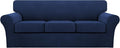 Turquoize 4 Piece Sofa Covers for 3 Cushion Couch Sofa Slipcover Soft Couch by Turquoize