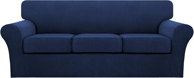 Turquoize 4 Piece Sofa Covers for 3 Cushion Couch Sofa Slipcover Soft Couch by Turquoize