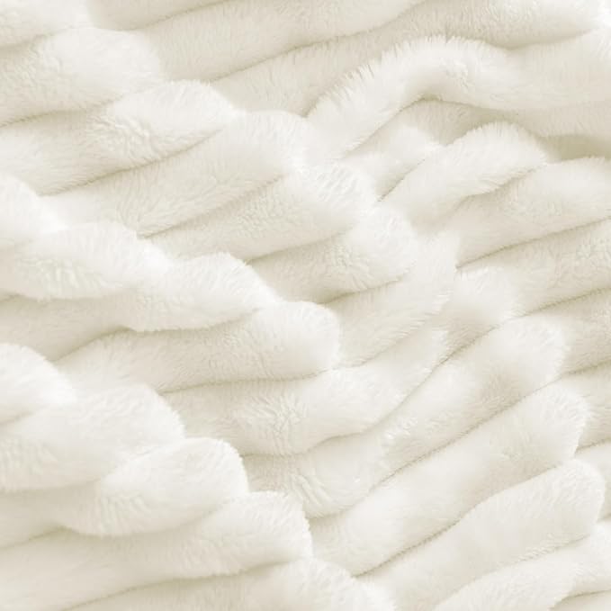 BEDELITE Fleece Blanket Twin Size – 3D Ribbed Jacquard Soft and Warm Decorative - Image 3