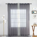 SpaceDresser Basic Rod Pocket Sheer Voile Window Curtain Panels White 1 Pair 2 by SpaceDresser