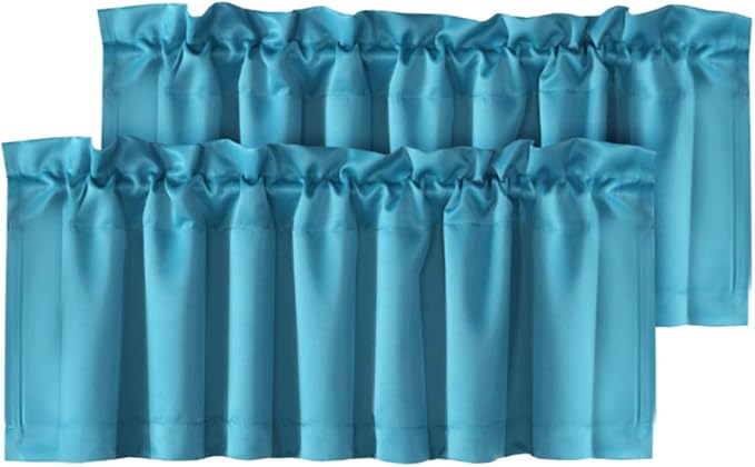 H.VERSAILTEX Blackout Valances for Windows, Turquoise Blue by HVERSAILTEX