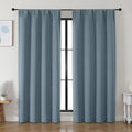 Simplebrand Ava Stone Blue Blackout Curtains by Simplebrand