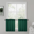 HOMEIDEAS Christmas Non-See-Through Hunter Green Privacy Sheer Curtains by HOMEIDEAS