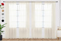 SpaceDresser Ivory Sheer Curtains 4 Panels Rod Pocket Semi-Sheer Curtain 90 by SpaceDresser