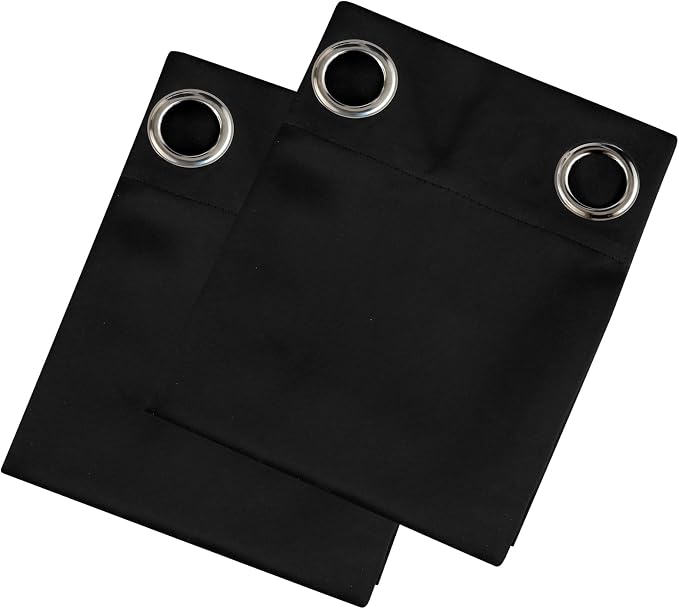 LEMOMO Blackout Curtains 66 x 72 Inch Long Black Curtains Set of 2 Panels Room - Image 9