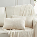 Fancy Homi 2 Packs Cream Lumbar Decorative Throw Pillow Covers 14x24 Inch by Fancy+Homi