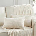 Fancy Homi 2 Packs Cream Lumbar Decorative Throw Pillow Covers 20x28 Inch by Fancy+Homi