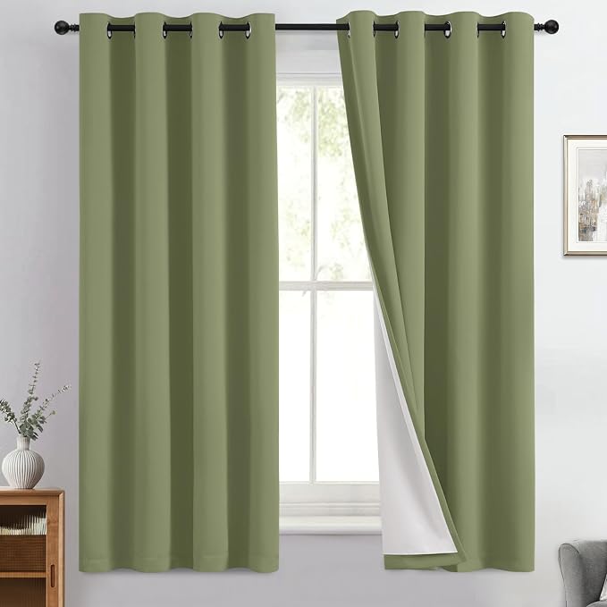 Yakamok 100% Blackout Curtain Panels 63 inches Cold and Light Blocking Drapes by Yakamok