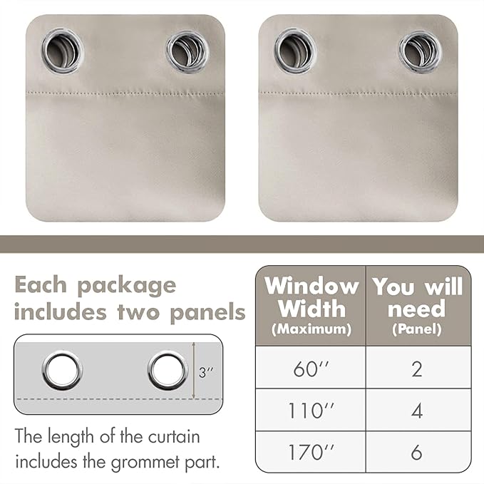 MIULEE Room Darkening Curtains Thermal Insulated Drapes Solid Window Treatment - Image 6