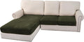 H.VERSAILTEX Velvet Stretch Sectional Couch Covers 3 Pieces Sofa Seat Cushion by HVERSAILTEX