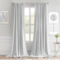 MIULEE Greyish White Back Tab Blackout Curtains 52x96 Inch Long 2 Panels | Rod by MIULEE