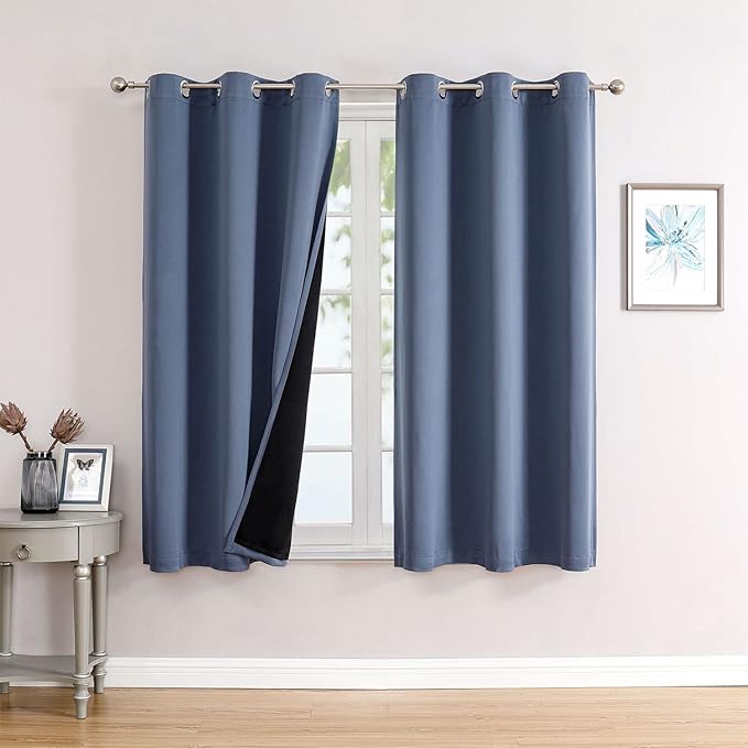 ChrisDowa 100% Blackout Curtains 63 inch Long by ChrisDowa