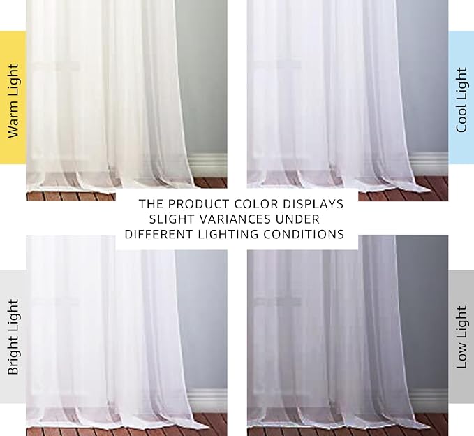 NICETOWN White Sheer Curtains & Drapes 96 inches Long - Image 2