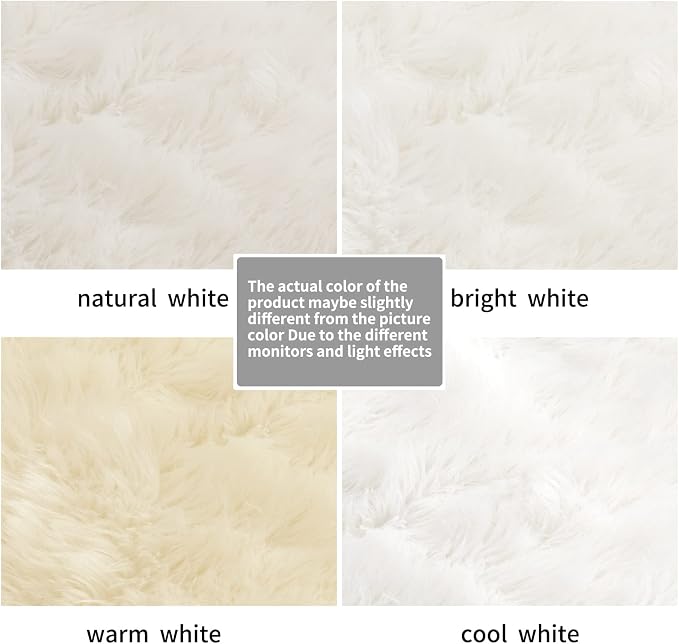 CIICOOL Faux Fur Rug White Fluffy Area Rugs - Image 6