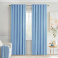 MIULEE Sky Blue Back Tab Blackout Curtains 90 Inches Long 2 Panels Set by MIULEE