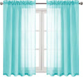 DWCN Aqua Sheer Curtains Semi Transparent Voile Rod Pocket Curtains by DWCN
