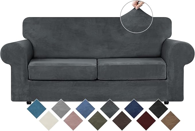 WEERRW Velvet Couch Covers for 2 Cushion Couch Sofa by WEERRW