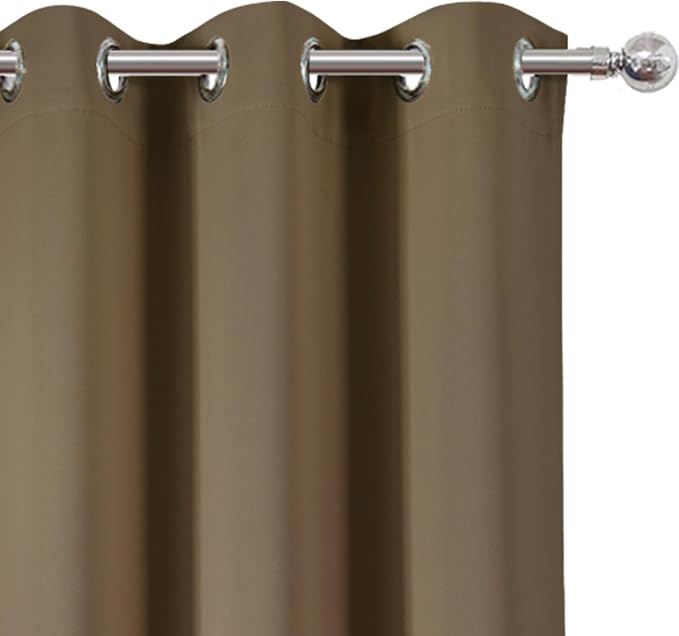 LEMOMO Brown Blackout Curtains/38 x 54 Inch/Set of Two Panels Grommet Living - Image 6