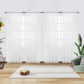 youleyar Solid Sheer Rod Pocket Curtain Voile Draperies 4 Panels White Beige by Youleyar