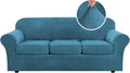 H.VERSAILTEX Modern Velvet Plush 4 Piece High Stretch Sofa Slipcover Sofa Cover by HVERSAILTEX