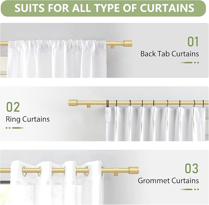 5/8” Diameter Curtain Rods 30-60 Inch, - Image 7