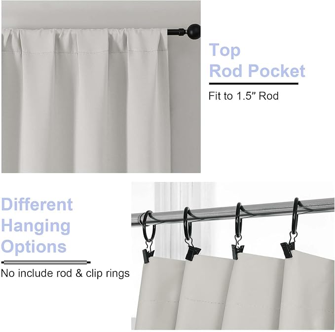 Simplebrand Ava Natural Short Blackout Curtains - Image 4