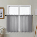 Gwine Charcoal Grey Sheer Curtains 30 Inch Length, Short Light Filtering Voile by Gwine