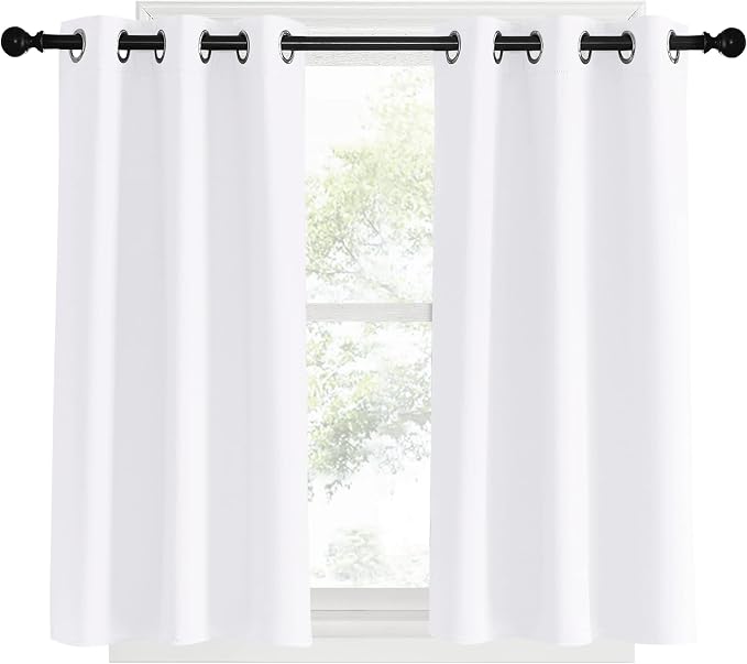 NICETOWN White Short Window Curtains 40 inch Long - Image 2
