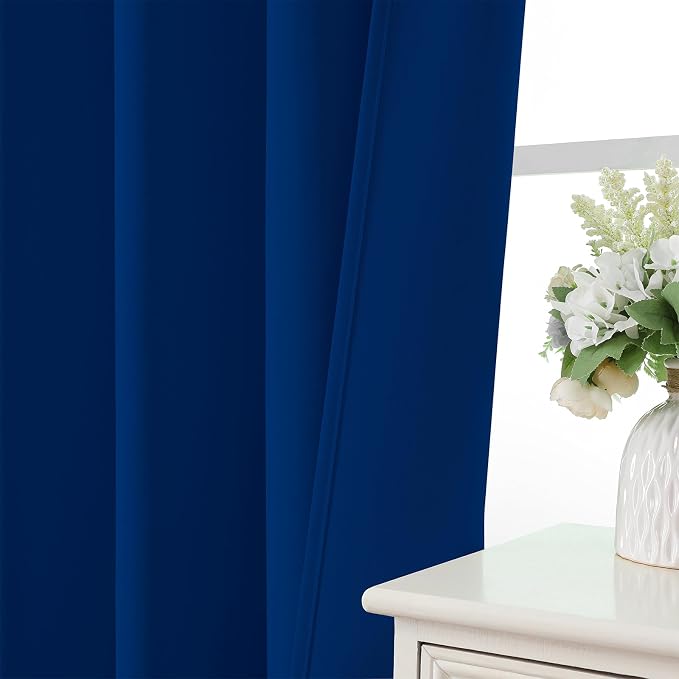 CUCRAF Royal Blue Blackout Curtains Customize, Rod Pocket Room Darkening Curtain - Image 6