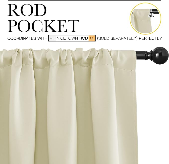 NICETOWN Blackout Curtains for Living Curtains, Window Treatment Thermal - Image 3