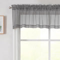 Grey Valances for Windows, Sheer Curtains 14 Inch Length 2 Pack Kitchen Curtain by WelvetBLK