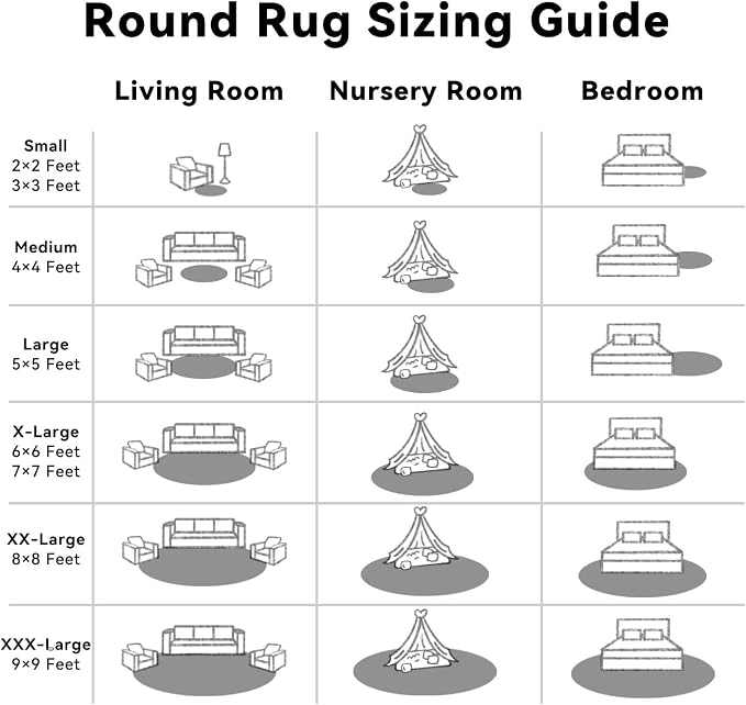 OLANLY Grey Round Rugs for Bedroom - Image 8