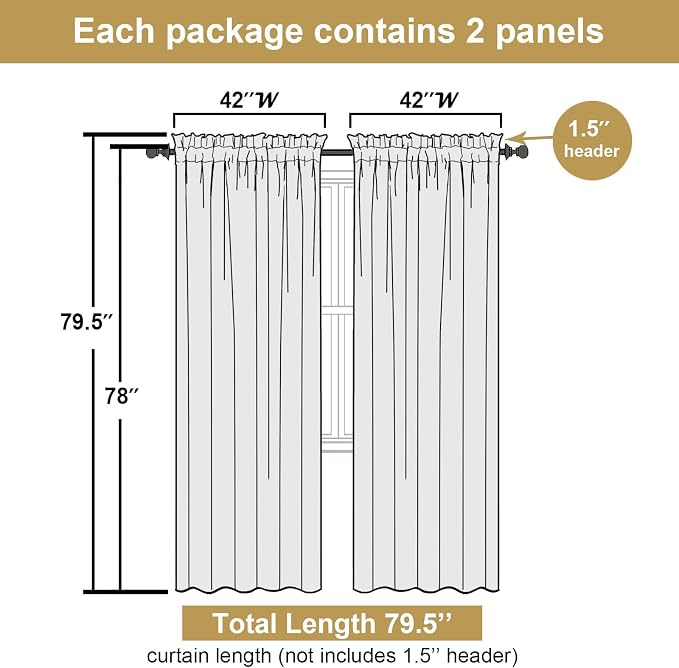 Lecloud Leia Black Sheer Curtains - Image 3